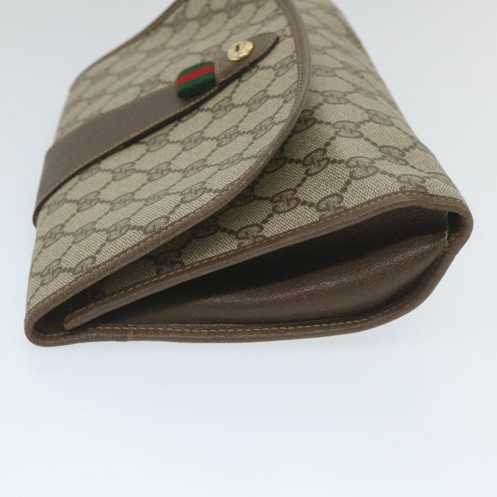 GUCCI GG Supreme Web Sherry Line Clutch Bag Beige Red 89 01 030 th4185
