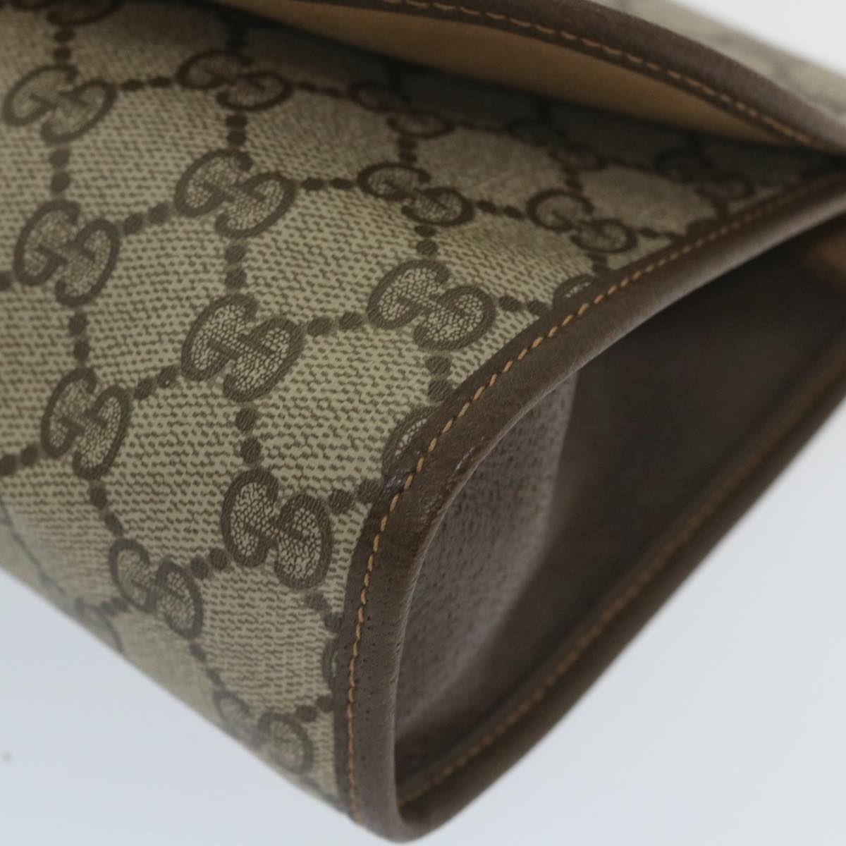 GUCCI GG Supreme Web Sherry Line Clutch Bag Beige Red 89 01 030 th4185