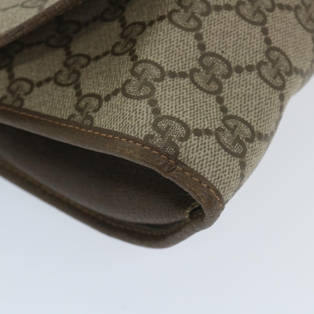 GUCCI GG Supreme Web Sherry Line Clutch Bag Beige Red 89 01 030 th4185