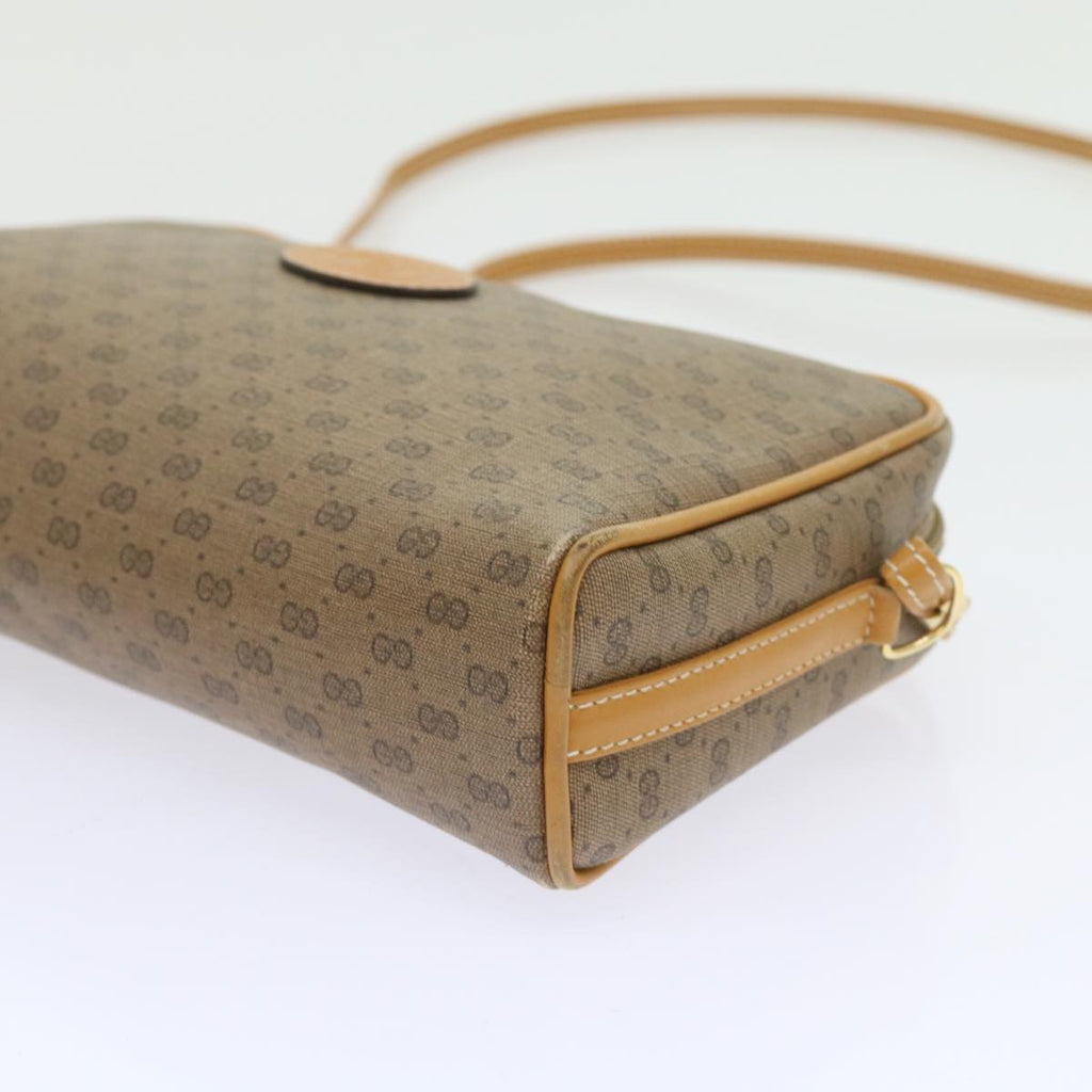 GUCCI Micro GG Supreme Shoulder Bag PVC Leather Beige th4191