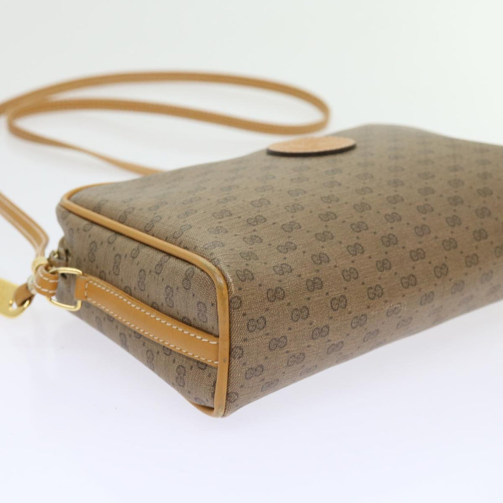 GUCCI Micro GG Supreme Shoulder Bag PVC Leather Beige th4191