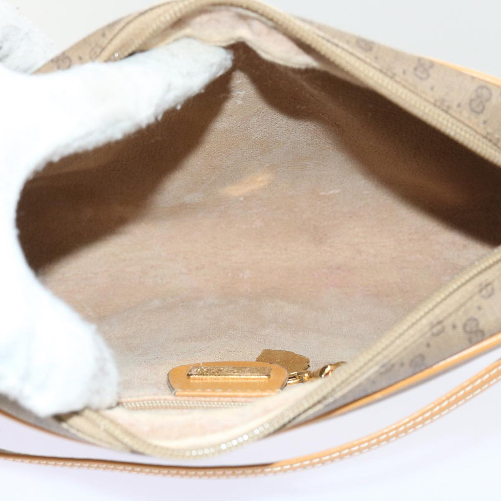 GUCCI Micro GG Supreme Shoulder Bag PVC Leather Beige th4191