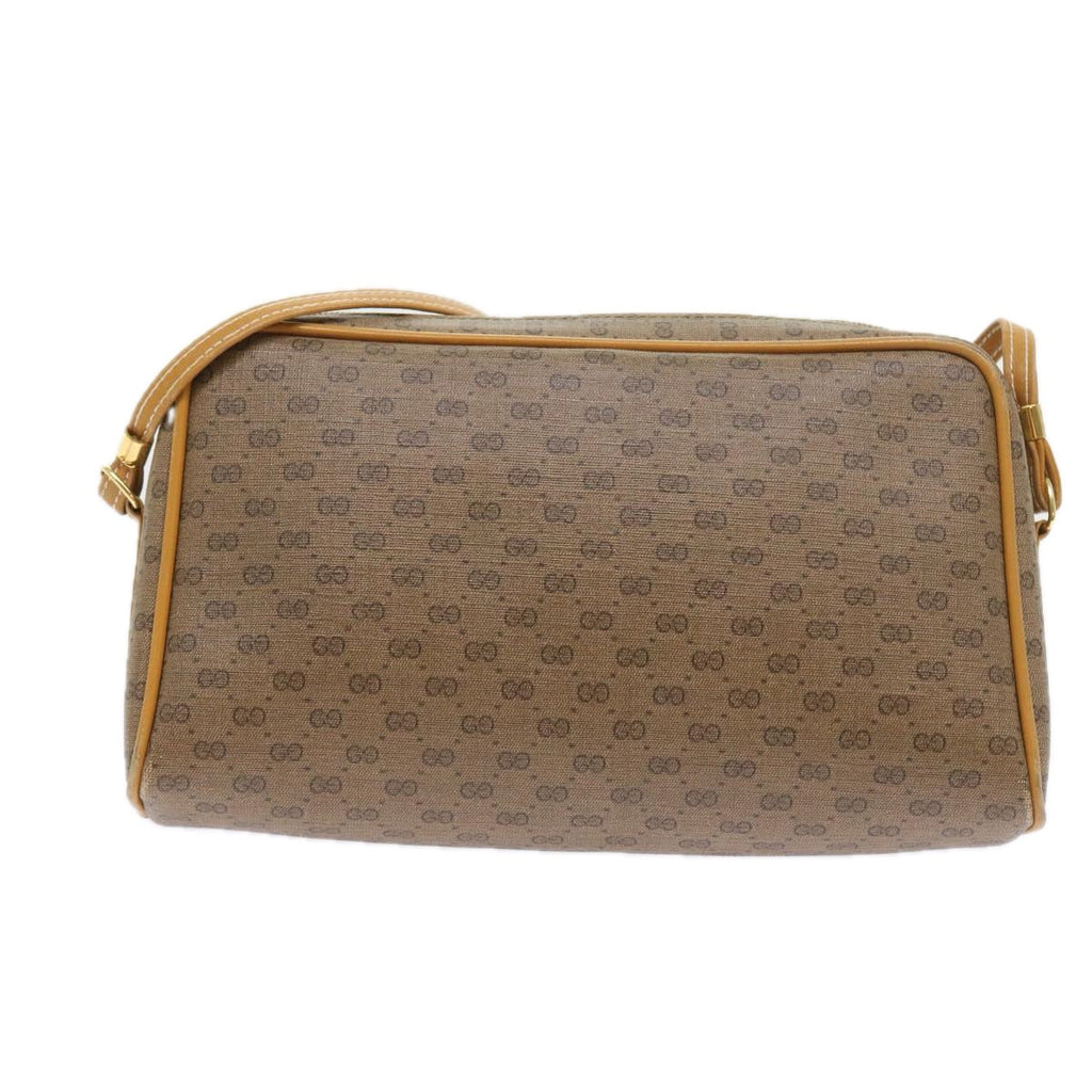 GUCCI Micro GG Supreme Shoulder Bag PVC Leather Beige th4191