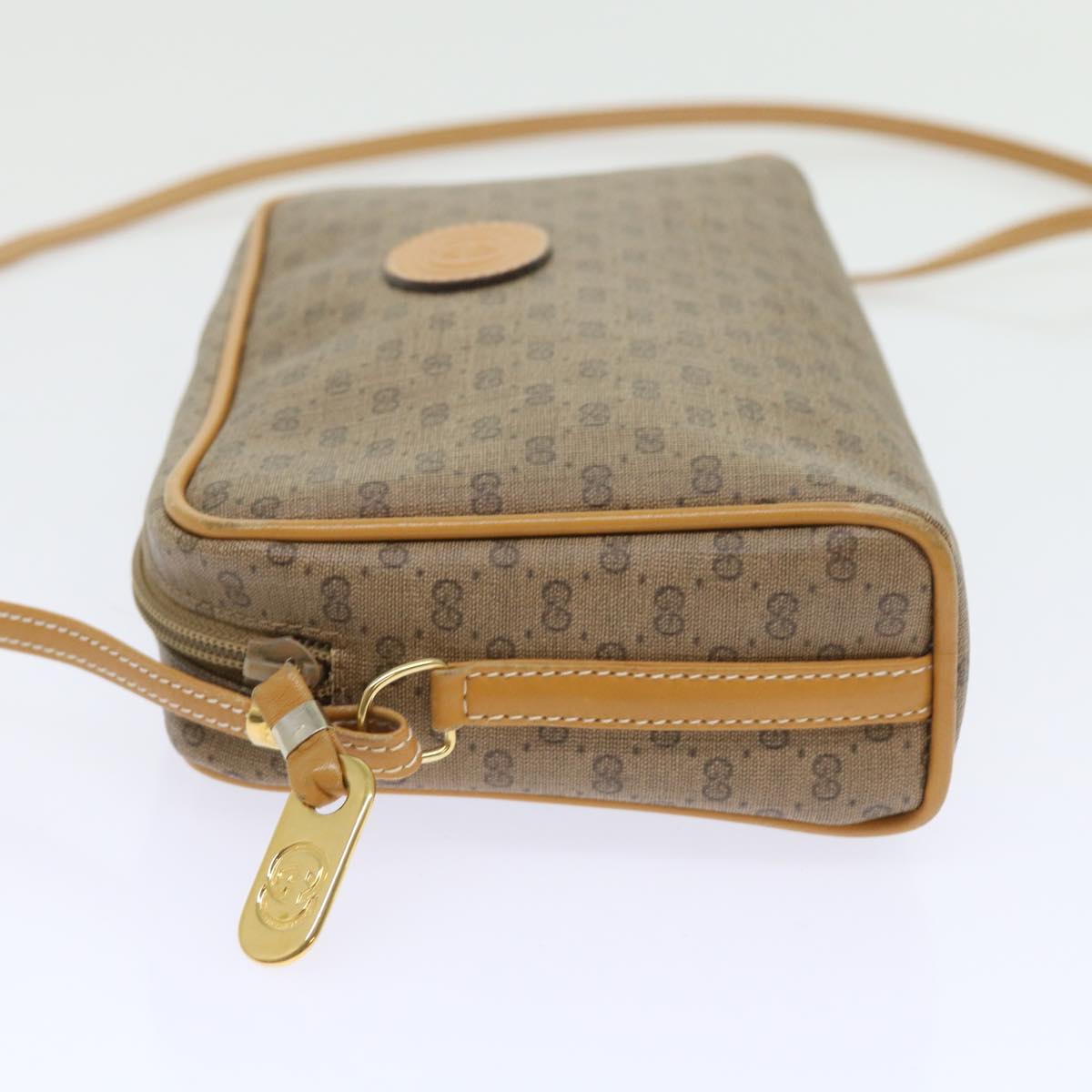 GUCCI Micro GG Supreme Shoulder Bag PVC Leather Beige th4191