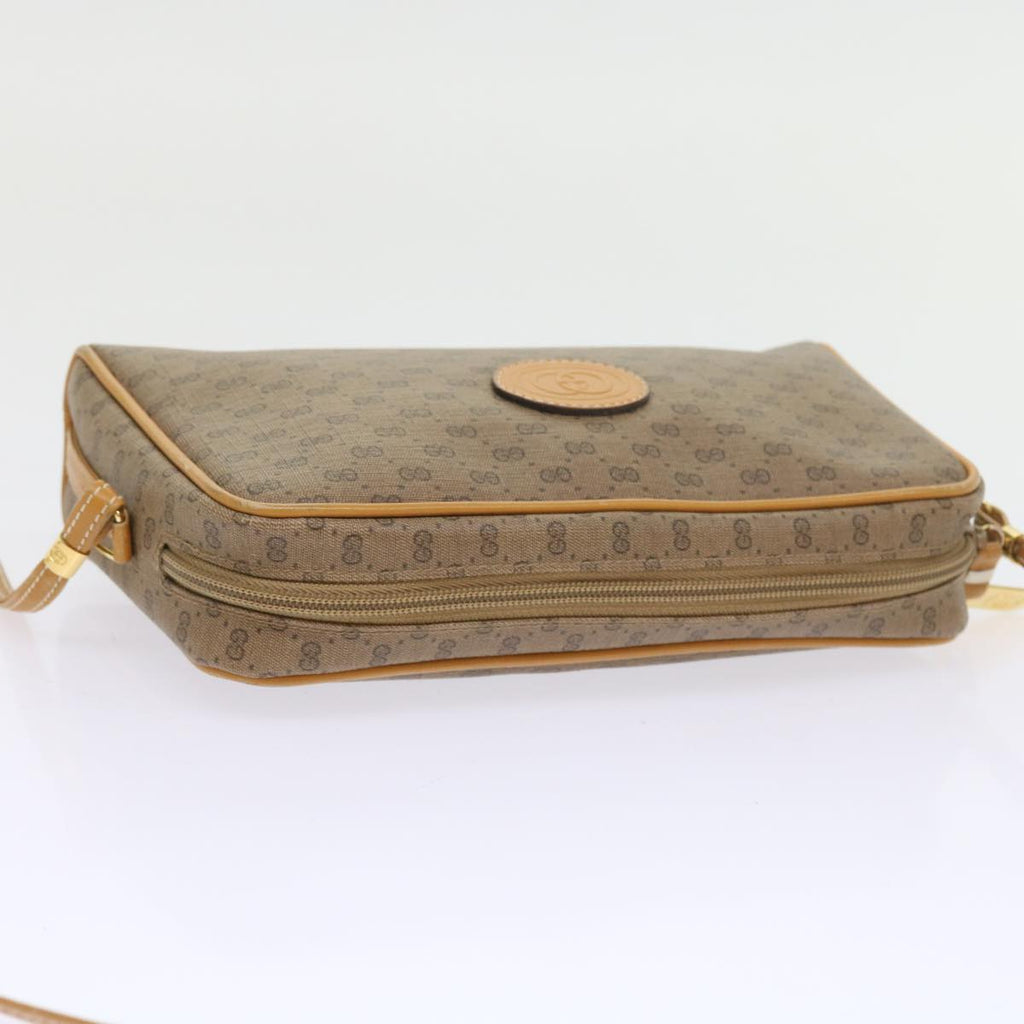 GUCCI Micro GG Supreme Shoulder Bag PVC Leather Beige th4191