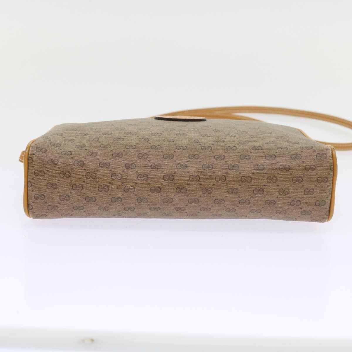 GUCCI Micro GG Supreme Shoulder Bag PVC Leather Beige th4191