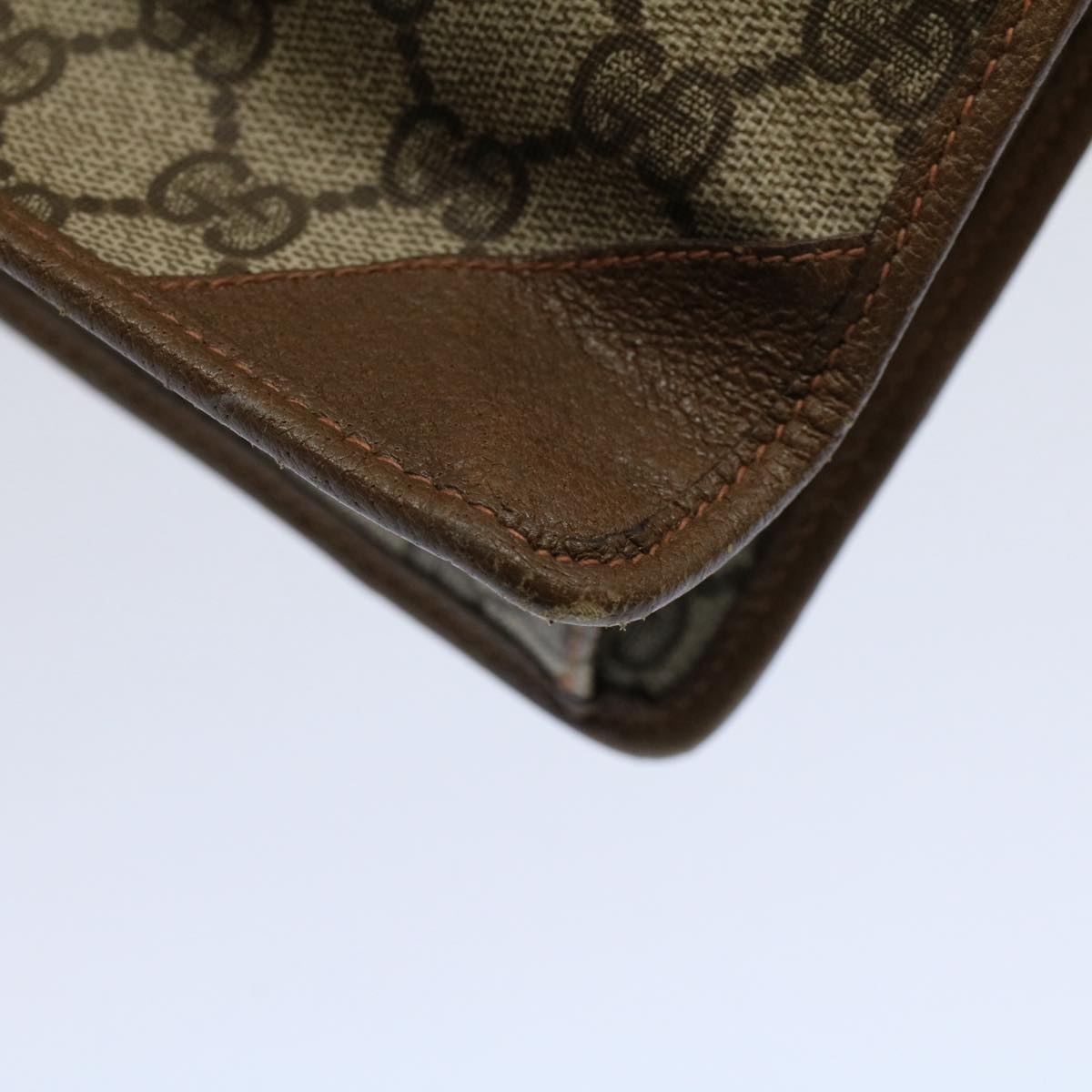 GUCCI GG Supreme Clutch Bag PVC Leather Beige 89 01 029 th4196