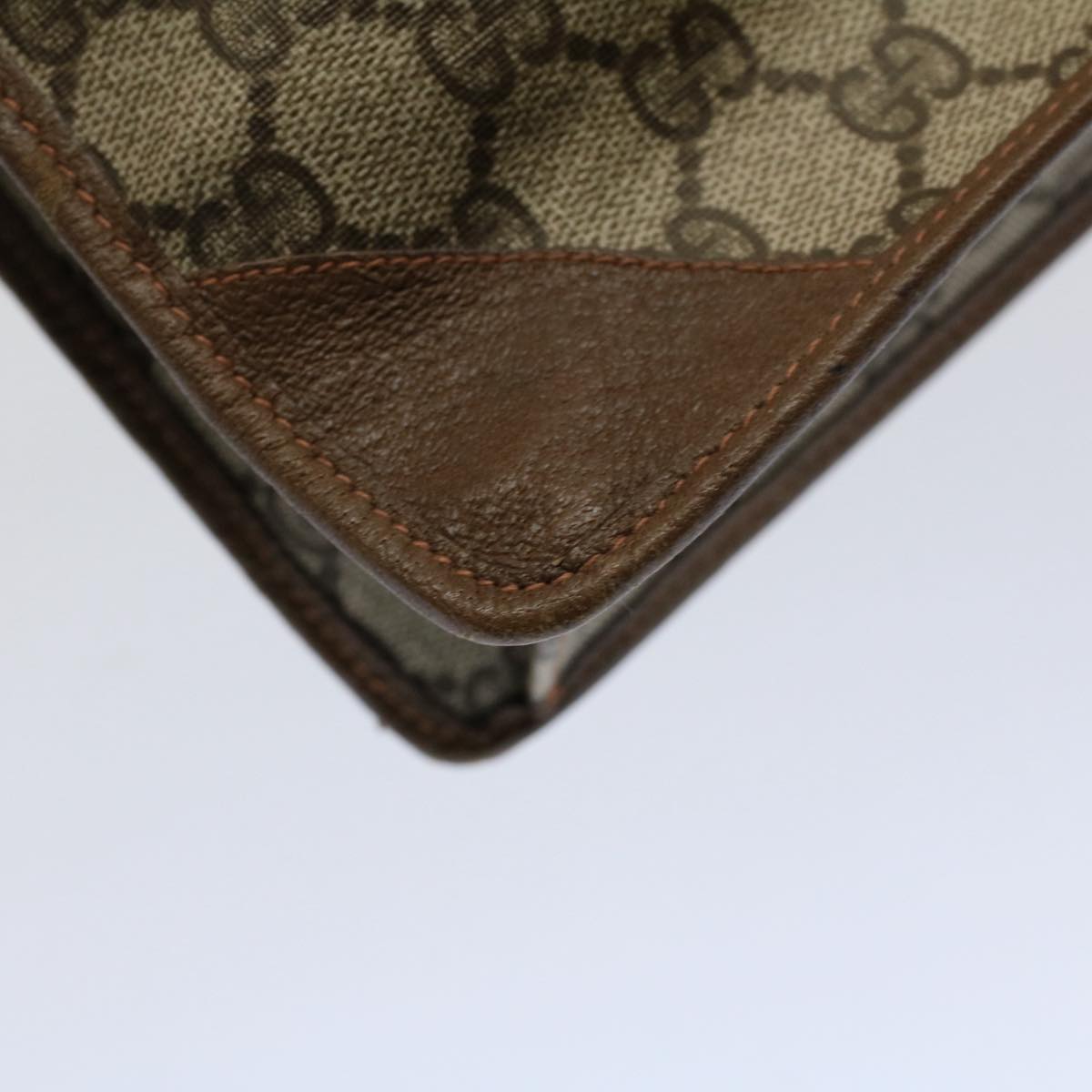 GUCCI GG Supreme Clutch Bag PVC Leather Beige 89 01 029 th4196