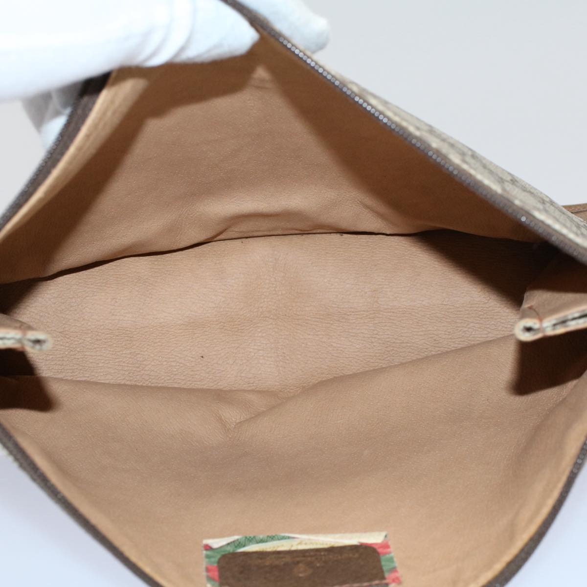 GUCCI GG Supreme Clutch Bag PVC Leather Beige 89 01 029 th4196