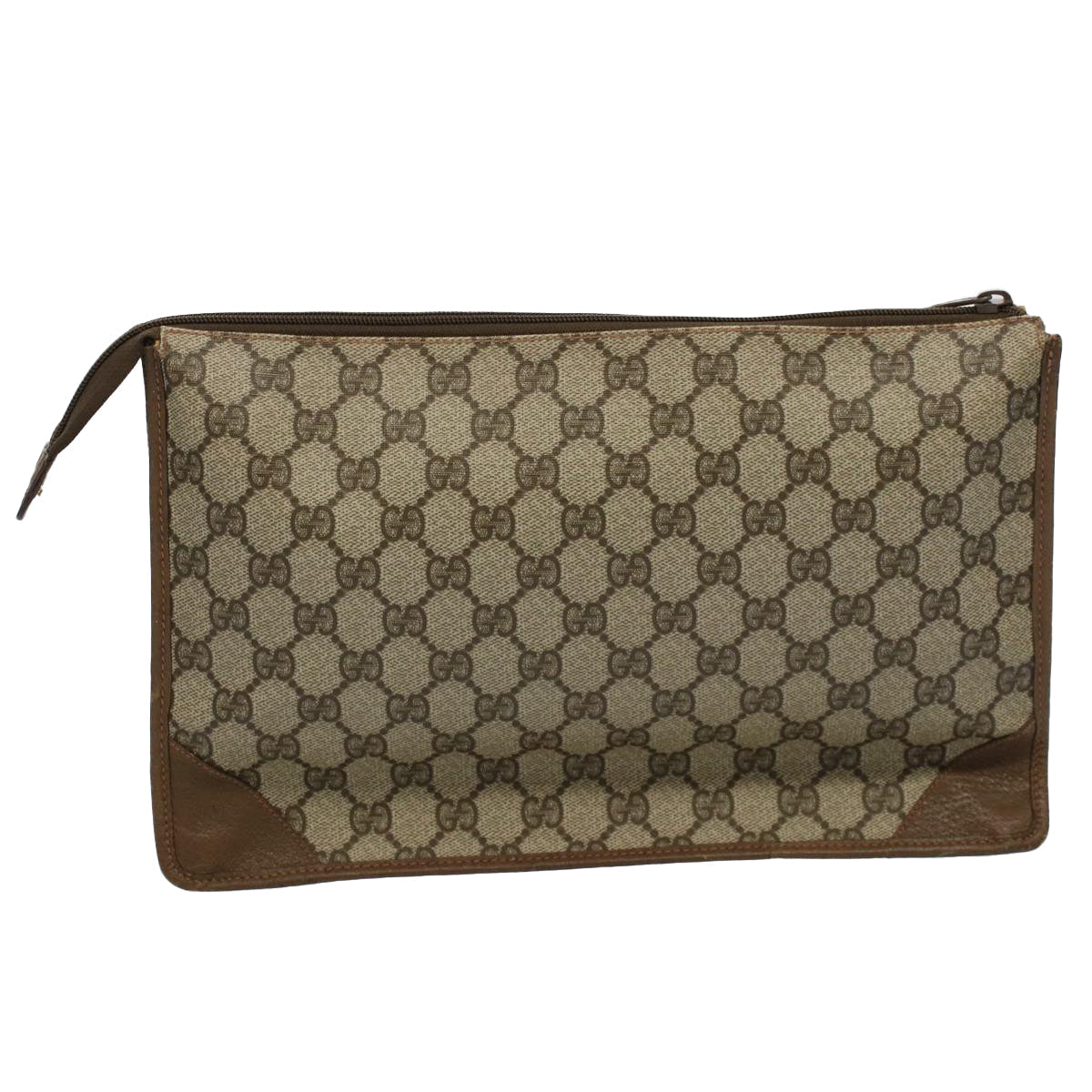 GUCCI GG Supreme Clutch Bag PVC Leather Beige 89 01 029 th4196