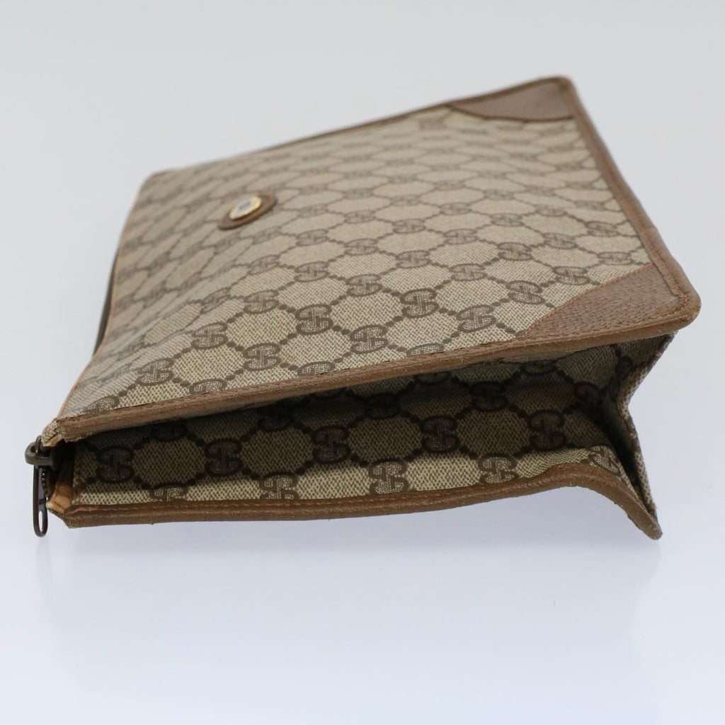 GUCCI GG Supreme Clutch Bag PVC Leather Beige 89 01 029 th4196