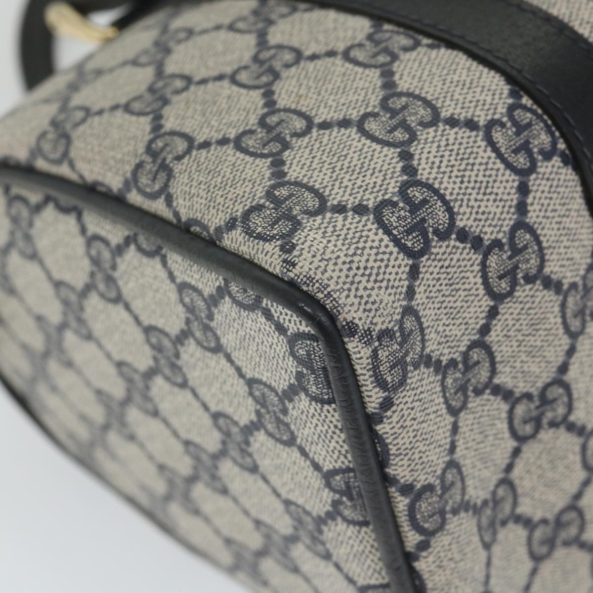 GUCCI GG Supreme Sherry Line Boston Bag Red Navy Gray 69 012 3841 th4205