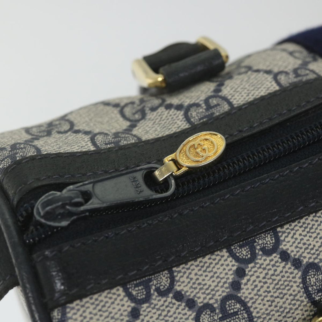 GUCCI GG Supreme Sherry Line Boston Bag Red Navy Gray 69 012 3841 th4205