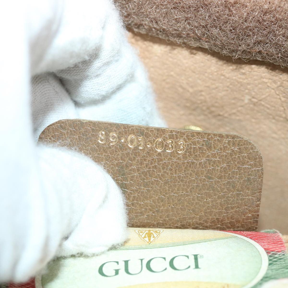 GUCCI GG Supreme Web Sherry Line Clutch Bag Beige Red 89 01 033 th4233