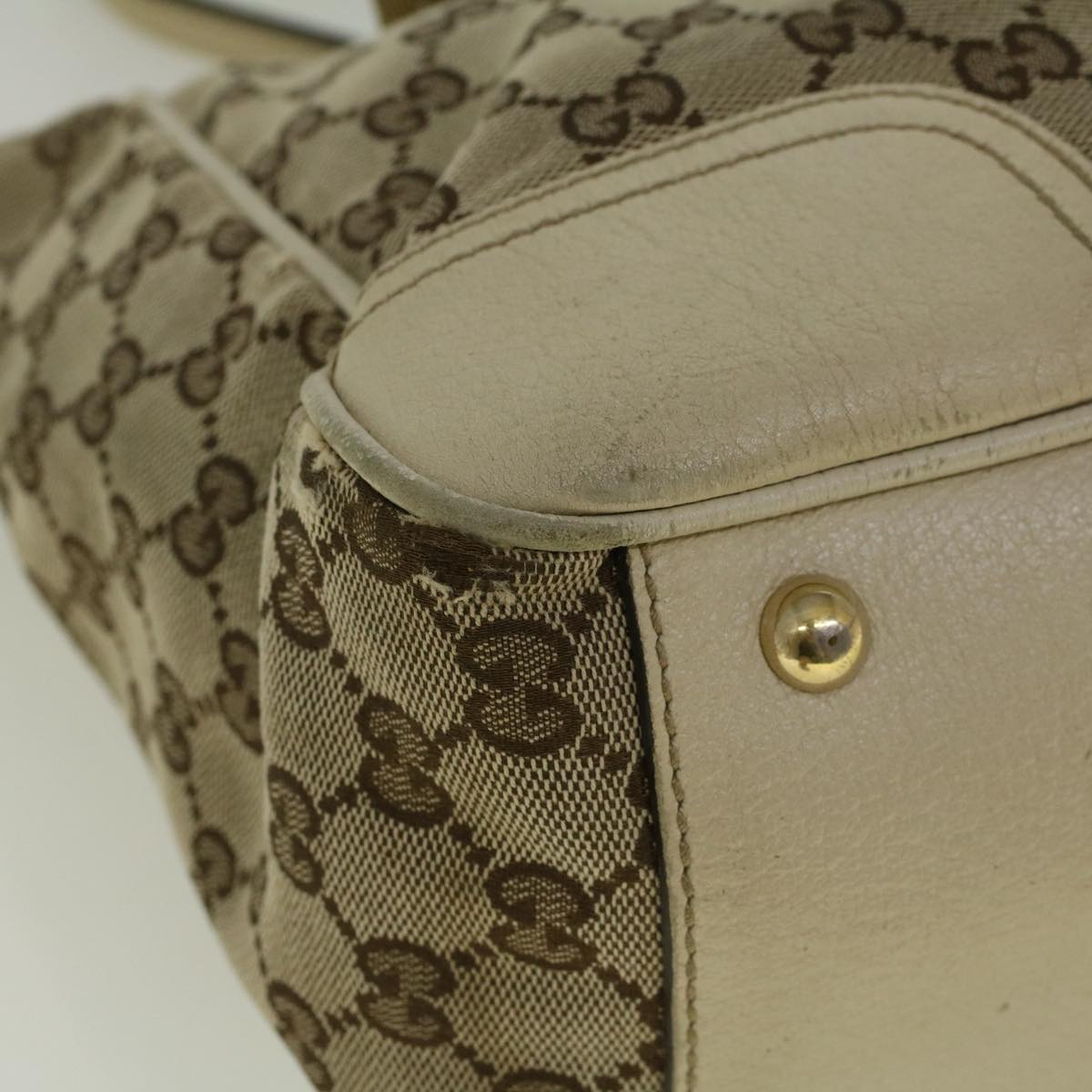 GUCCI GG Canvas Web Sherry Line Shoulder Bag Beige Red Green th4248