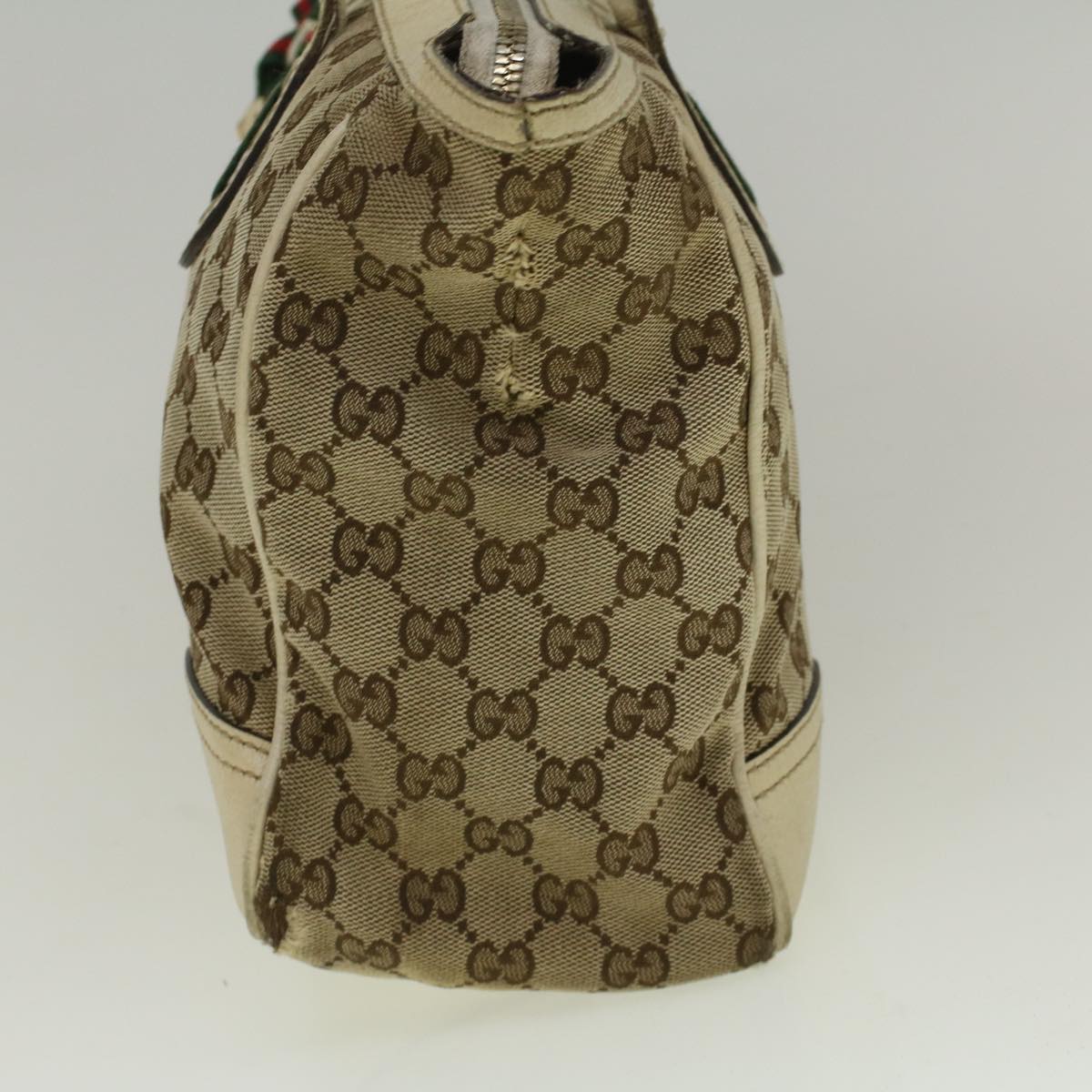 GUCCI GG Canvas Web Sherry Line Shoulder Bag Beige Red Green th4248