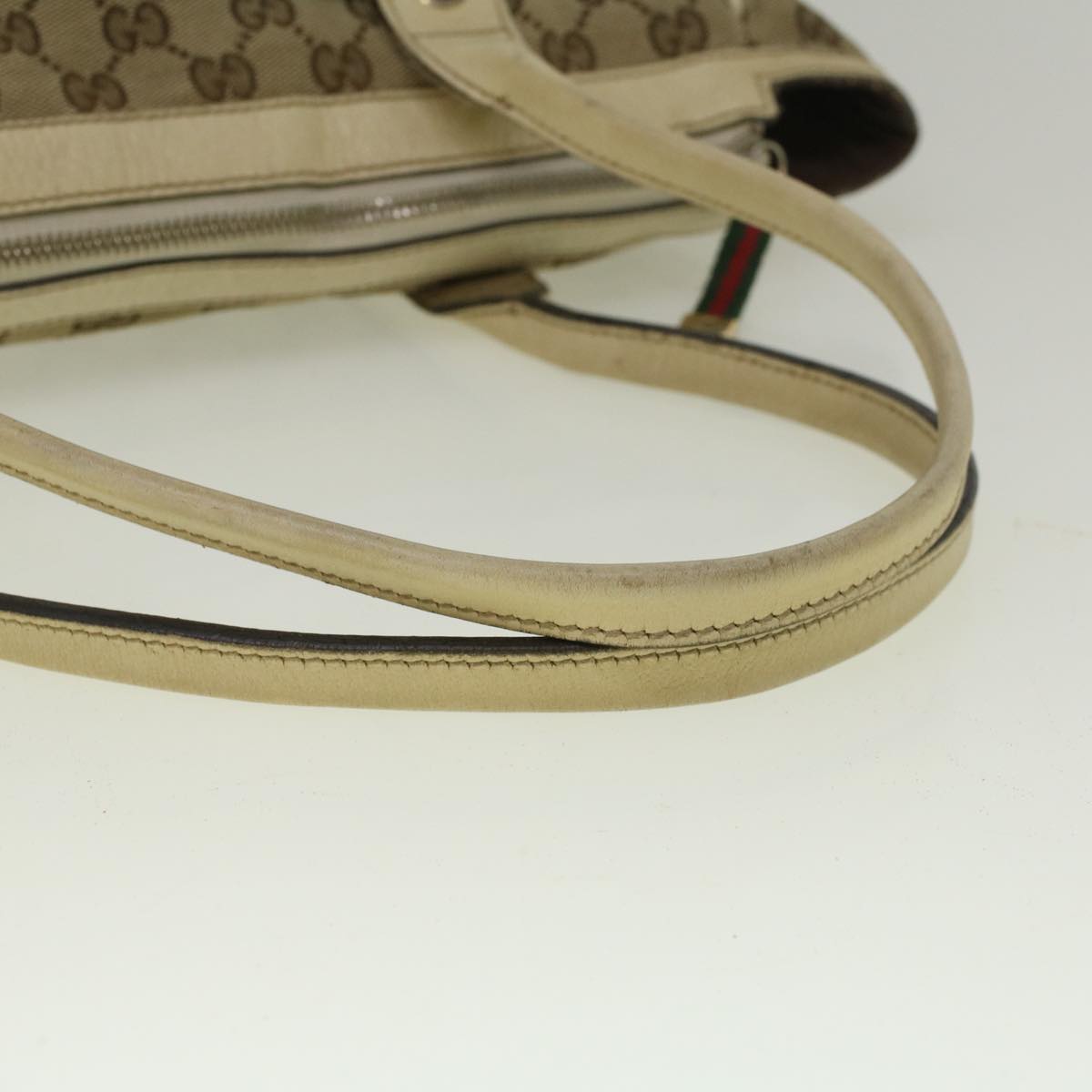 GUCCI GG Canvas Web Sherry Line Shoulder Bag Beige Red Green th4248