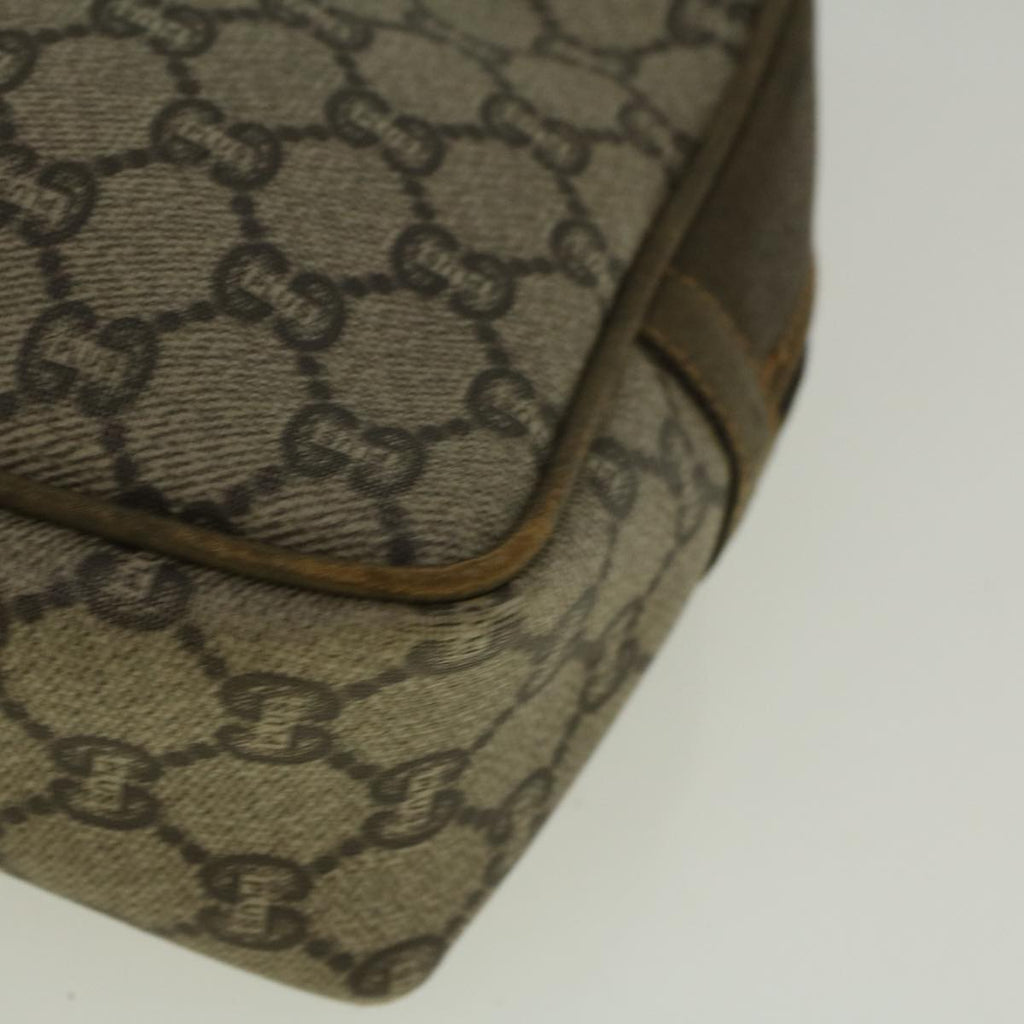 GUCCI GG PLUS Canvas Clutch Bag PVC Leather Beige th4270