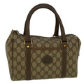 GUCCI GG Canvas Boston Bag PVC Leather Beige th4287