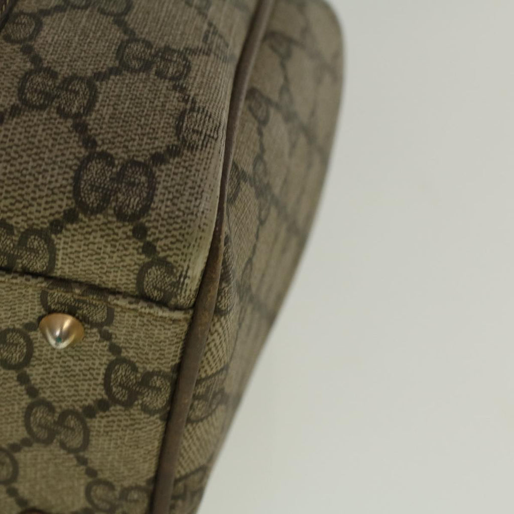 GUCCI GG Canvas Boston Bag PVC Leather Beige th4287