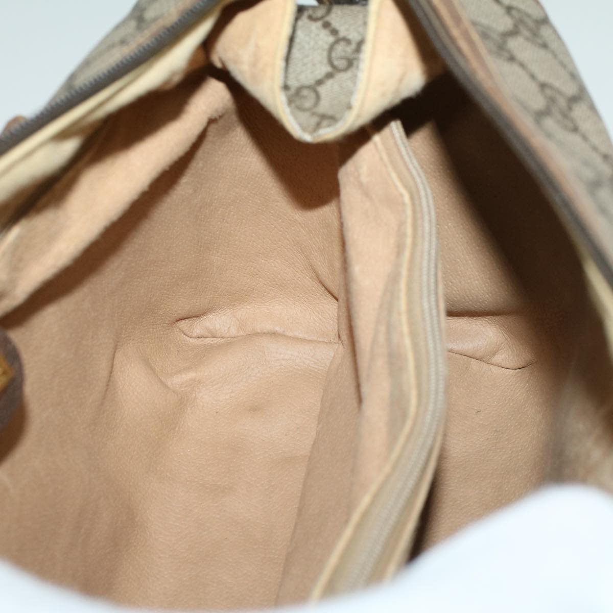 GUCCI GG Canvas Boston Bag PVC Leather Beige th4287