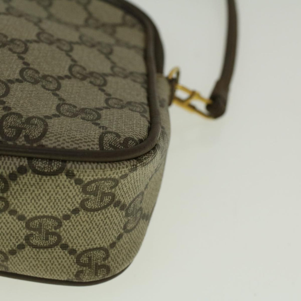 GUCCI GG Canvas Shoulder Bag PVC Leather Beige th4288