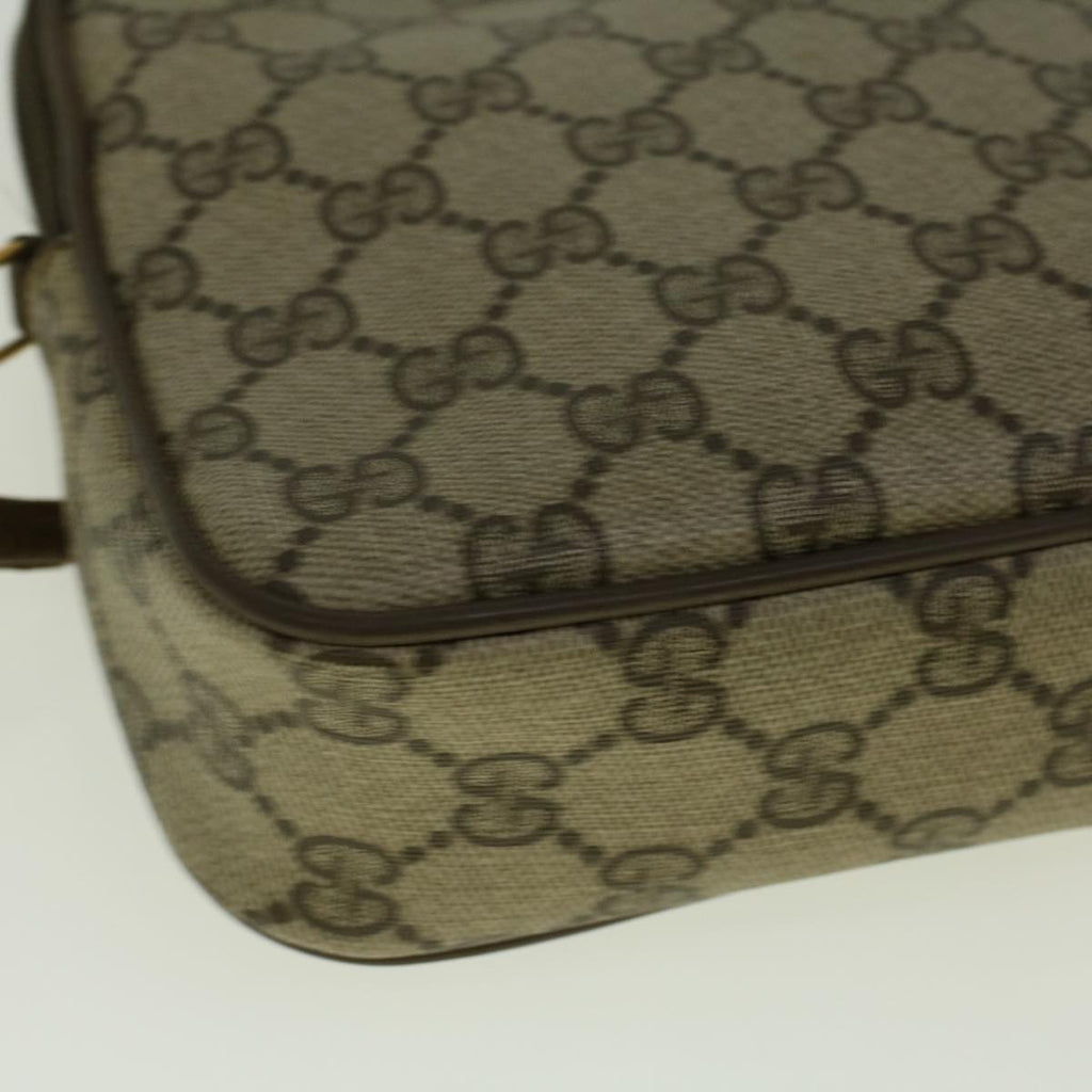 GUCCI GG Canvas Shoulder Bag PVC Leather Beige th4288