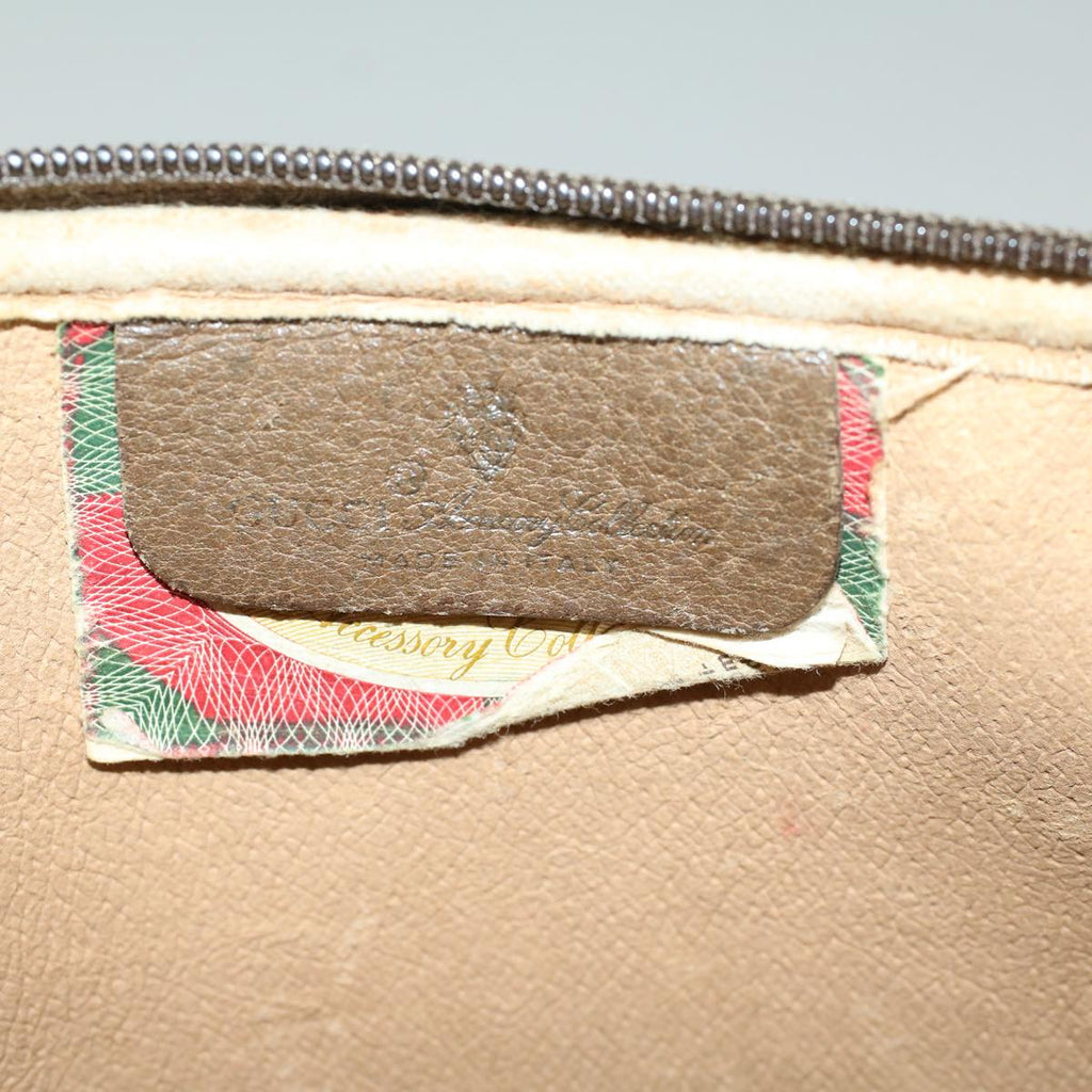 GUCCI GG Canvas Shoulder Bag PVC Leather Beige th4288