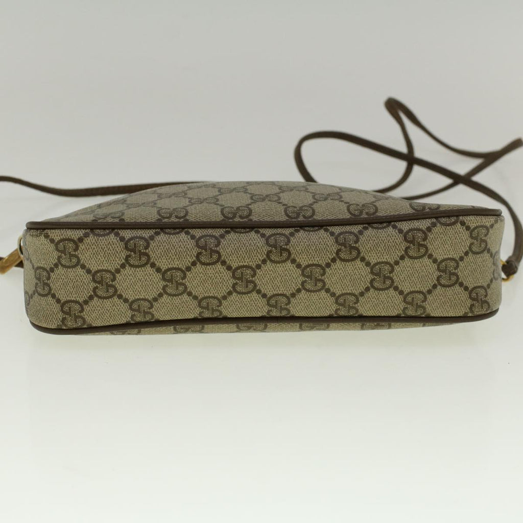 GUCCI GG Canvas Shoulder Bag PVC Leather Beige th4288