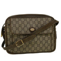GUCCI GG PLUS Canvas Shoulder Bag PVC Leather Beige th4289