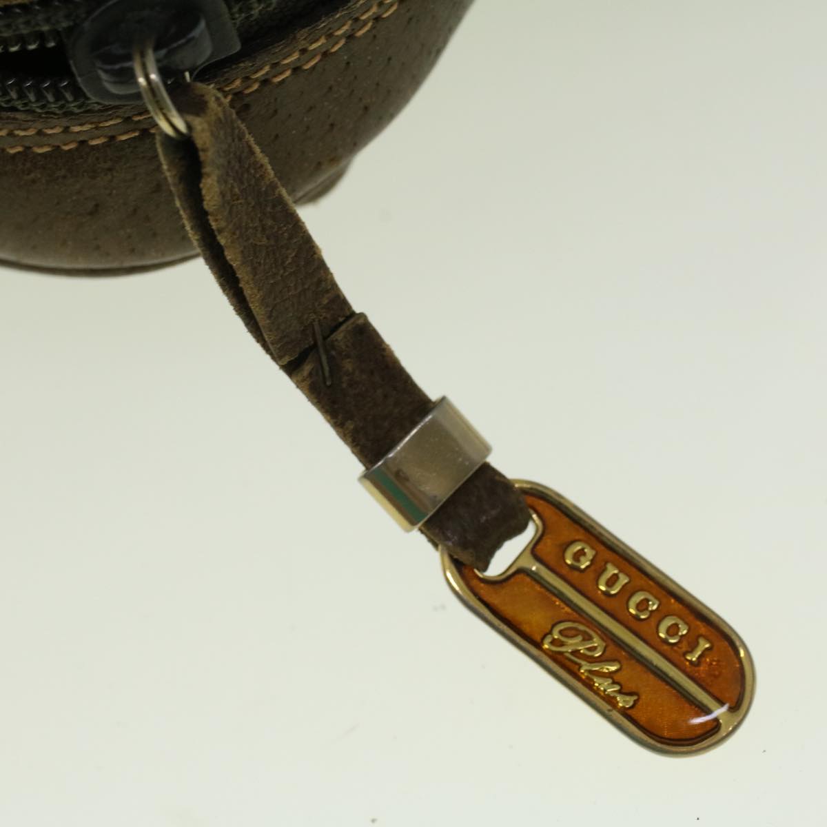 GUCCI GG PLUS Canvas Shoulder Bag PVC Leather Beige th4289