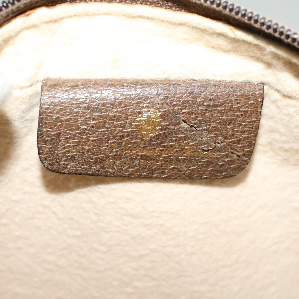 GUCCI GG Canvas Web Sherry Line Clutch Bag PVC Leather Beige Green th4290