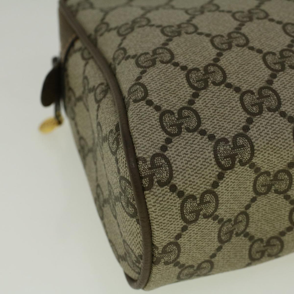 GUCCI GG Canvas Web Sherry Line Clutch Bag PVC Leather Beige Green th4290