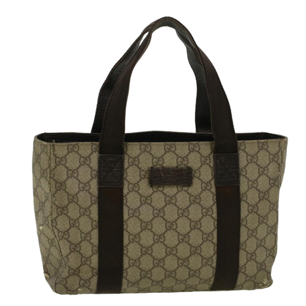 GUCCI GG Canvas Hand Bag Coated Canvas Beige 141976 th4296