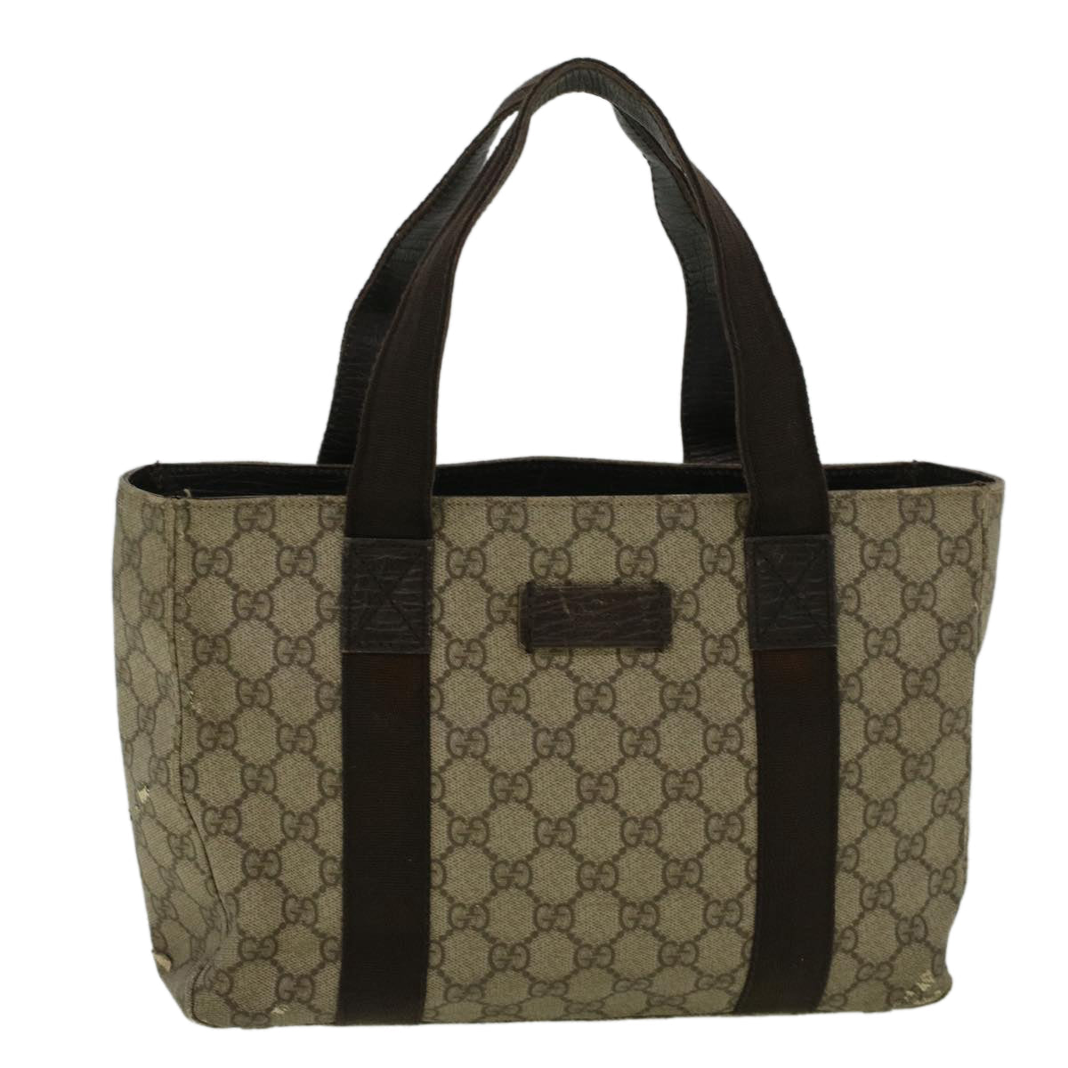 GUCCI GG Canvas Hand Bag Coated Canvas Beige 141976 th4296