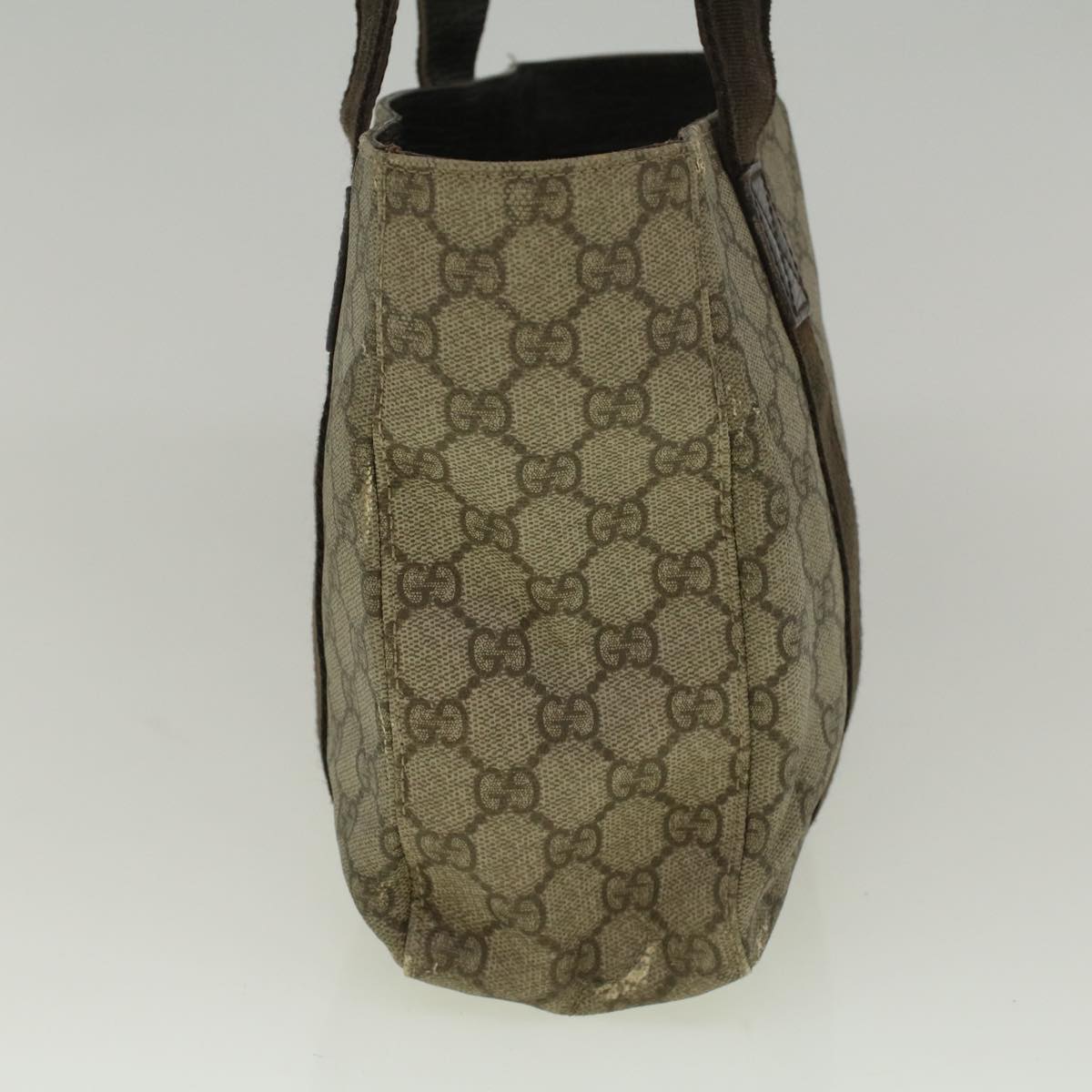 GUCCI GG Canvas Hand Bag Coated Canvas Beige 141976 th4296