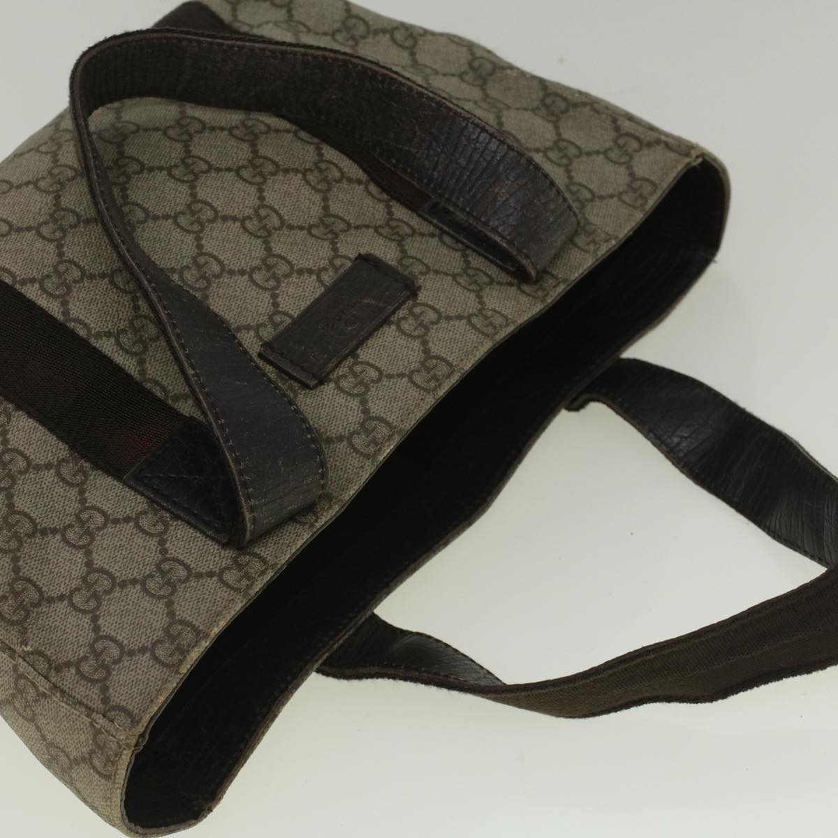 GUCCI GG Canvas Hand Bag Coated Canvas Beige 141976 th4296