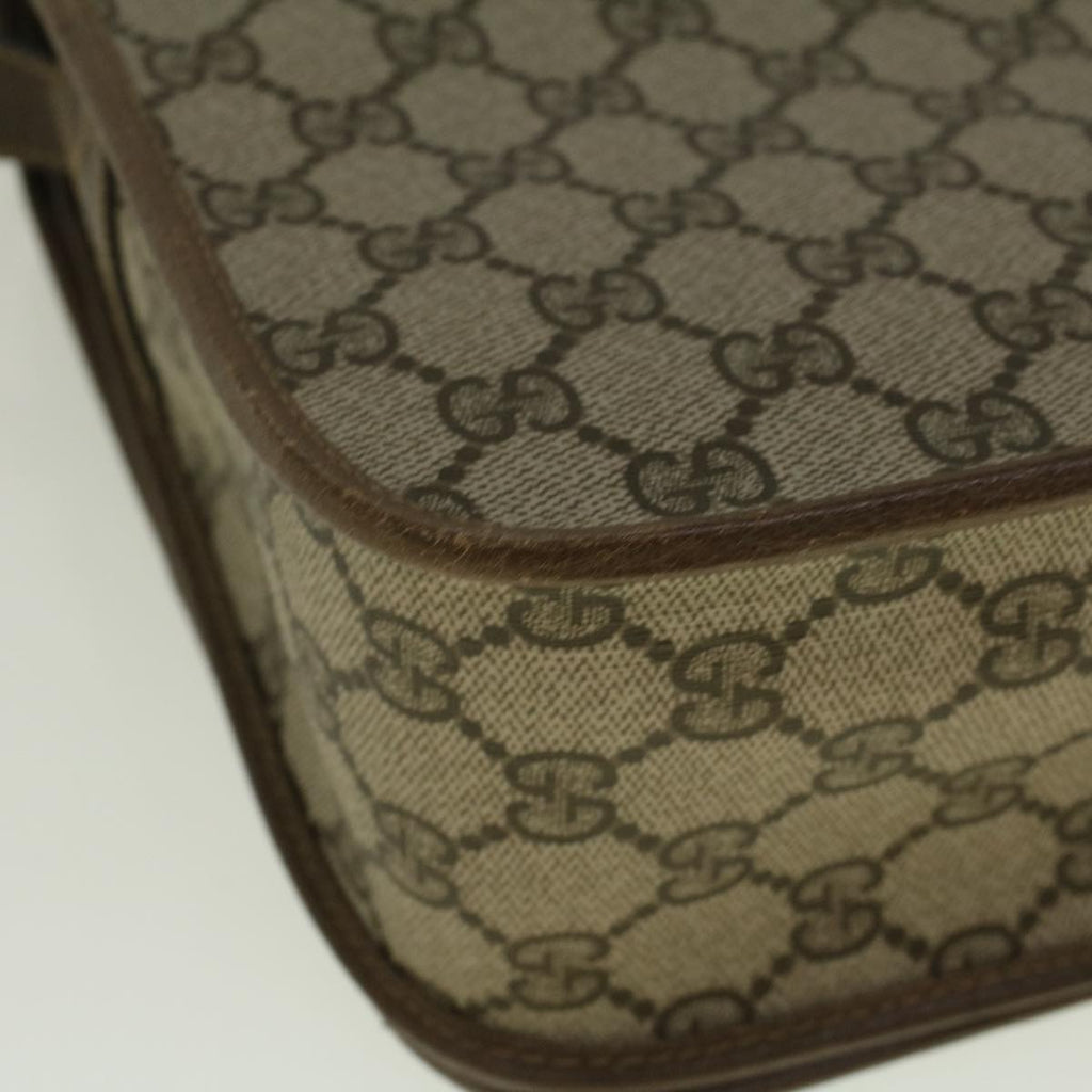 GUCCI GG Canvas Web Sherry Line Shoulder Bag PVC Leather Beige Green th4302