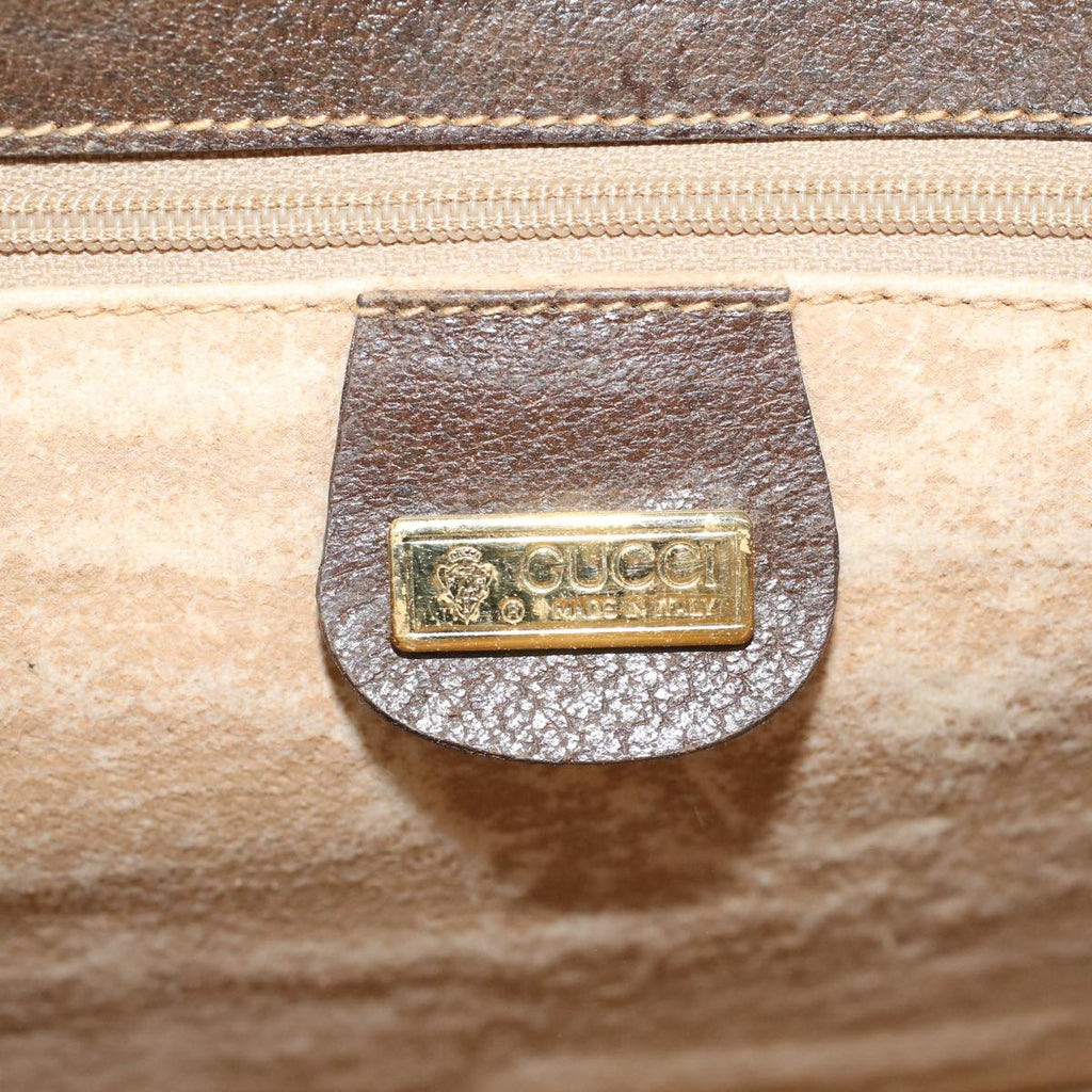 GUCCI GG Canvas Web Sherry Line Shoulder Bag PVC Leather Beige Green th4302