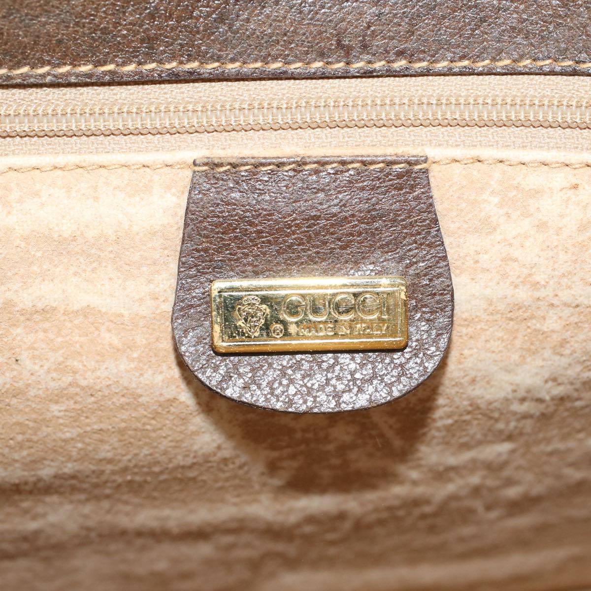 GUCCI GG Canvas Web Sherry Line Shoulder Bag PVC Leather Beige Green th4302