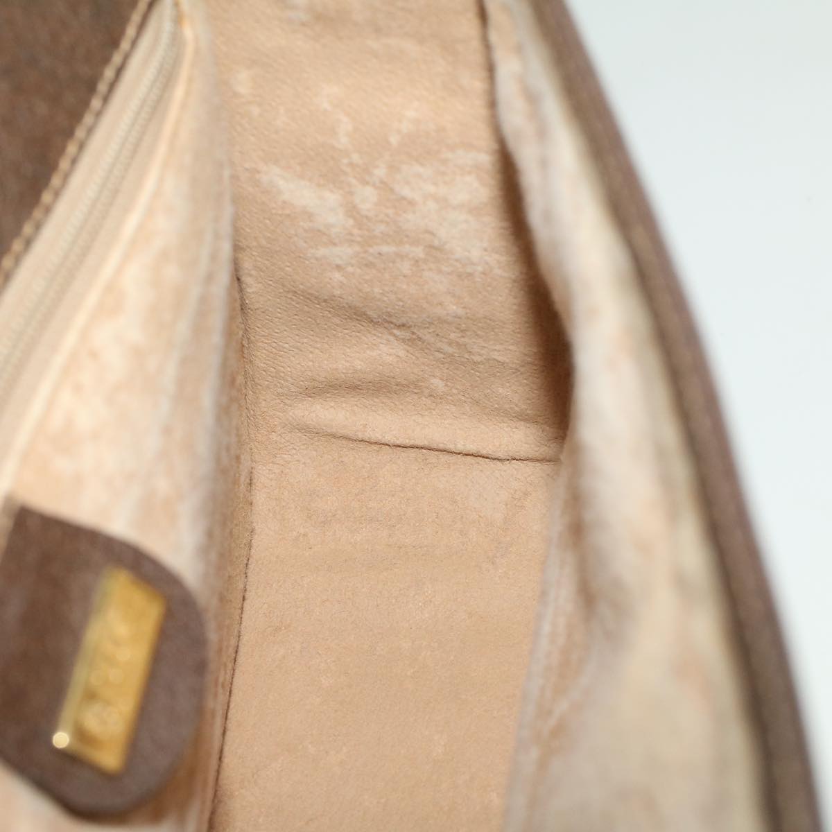 GUCCI GG Canvas Web Sherry Line Shoulder Bag PVC Leather Beige Green th4302