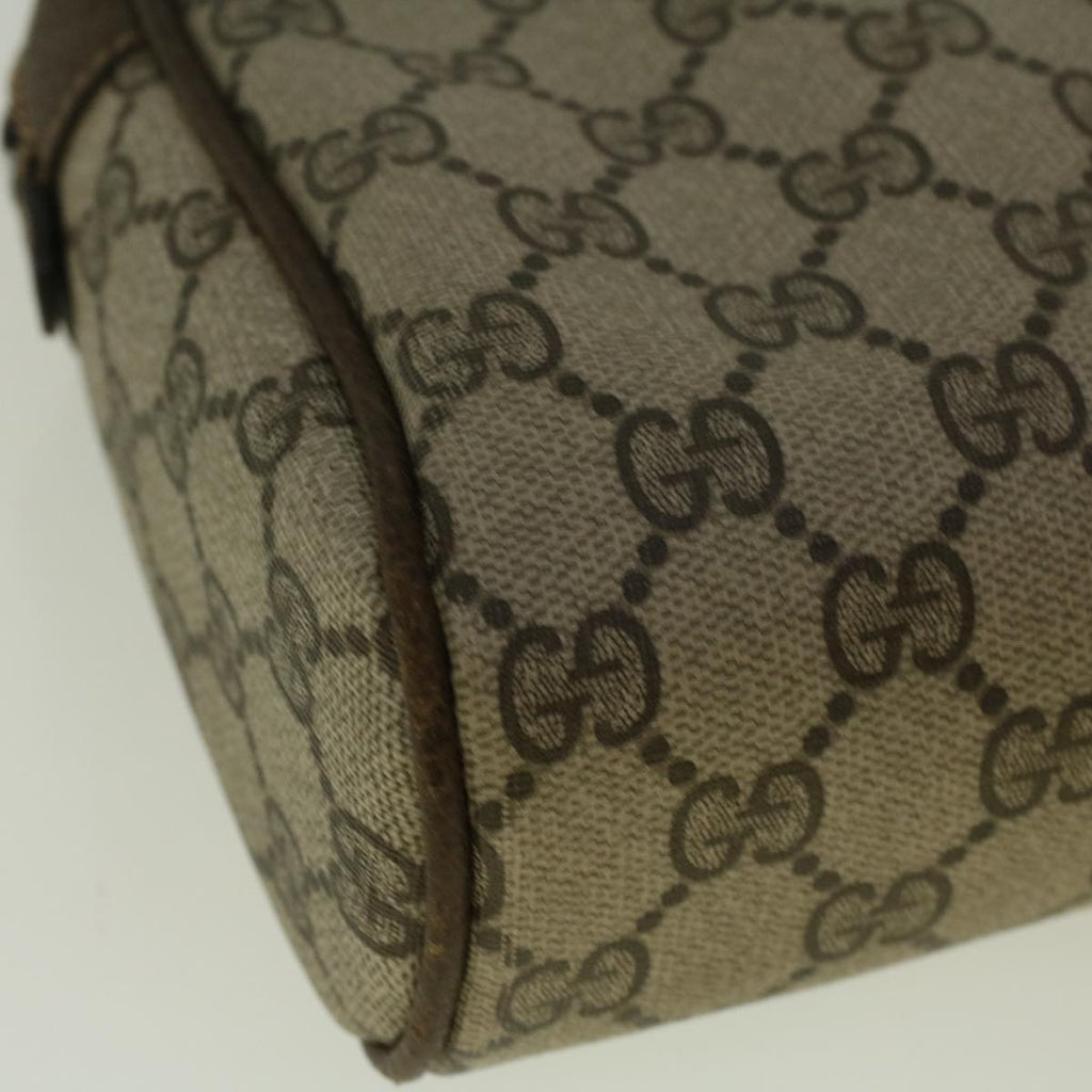 GUCCI GG Canvas Web Sherry Line Clutch Bag PVC Leather Beige Green th4309