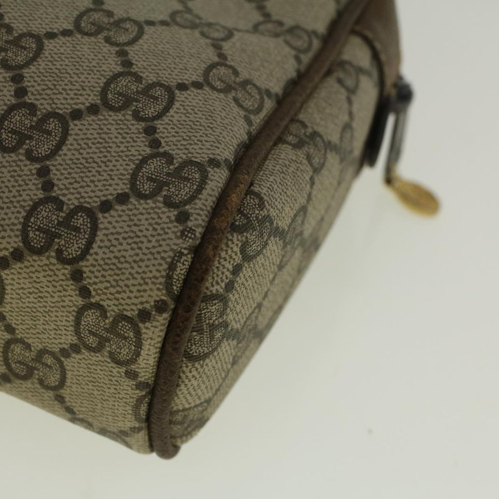 GUCCI GG Canvas Web Sherry Line Clutch Bag PVC Leather Beige Green th4309