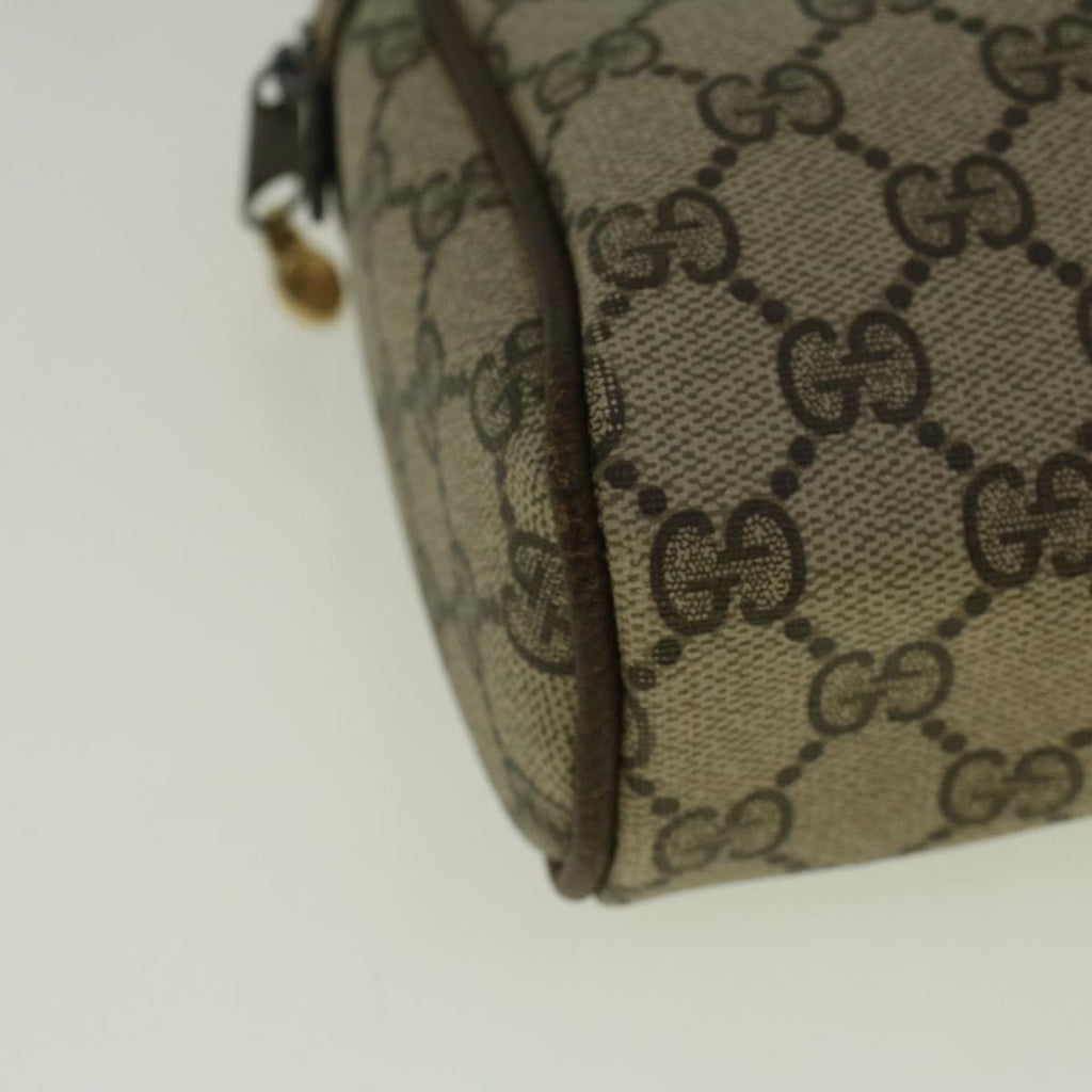 GUCCI GG Canvas Web Sherry Line Clutch Bag PVC Leather Beige Green th4309