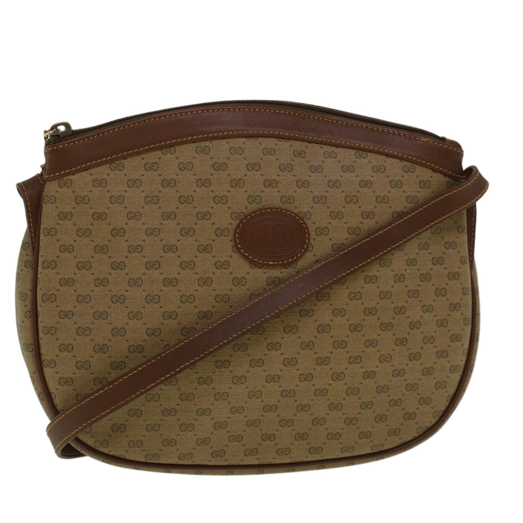 GUCCI Micro GG Canvas Shoulder Bag PVC Leather Beige 007 87 0018 th4310