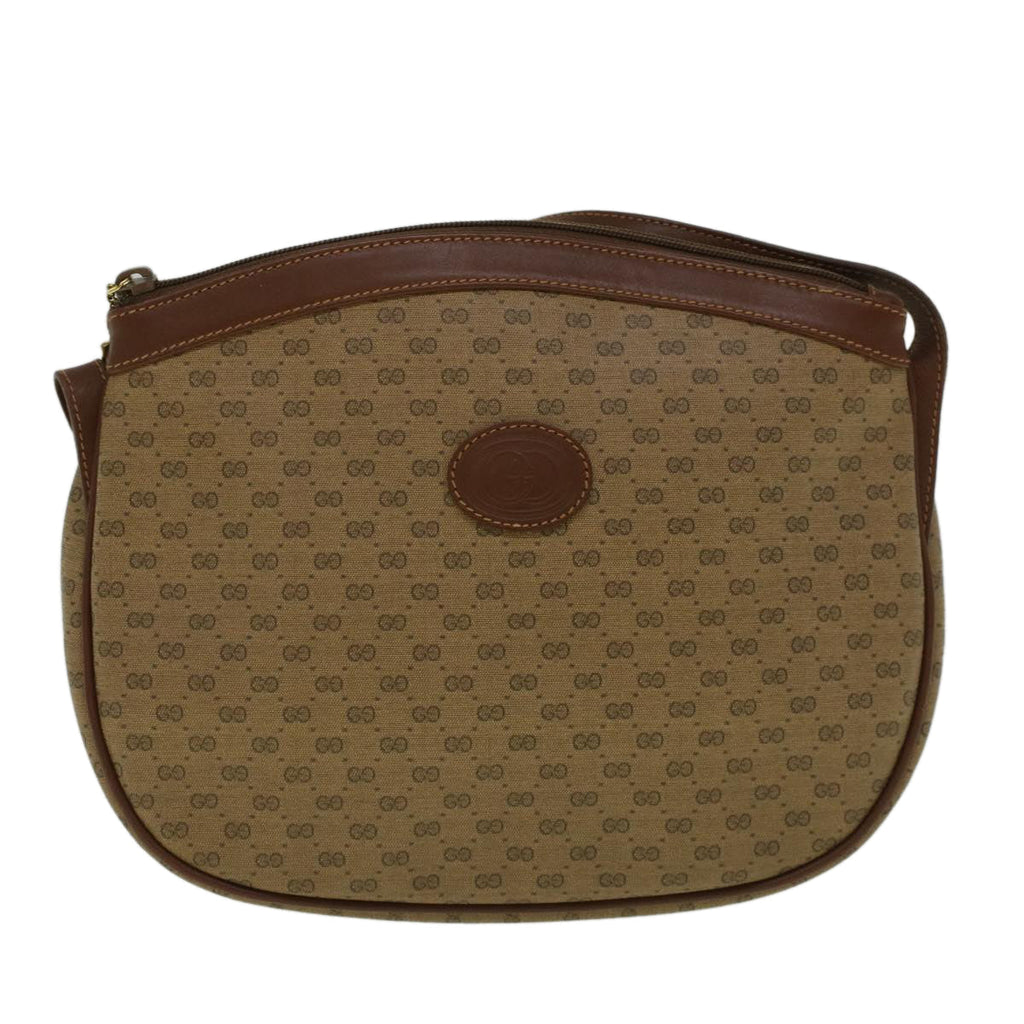 GUCCI Micro GG Canvas Shoulder Bag PVC Leather Beige 007 87 0018 th4310