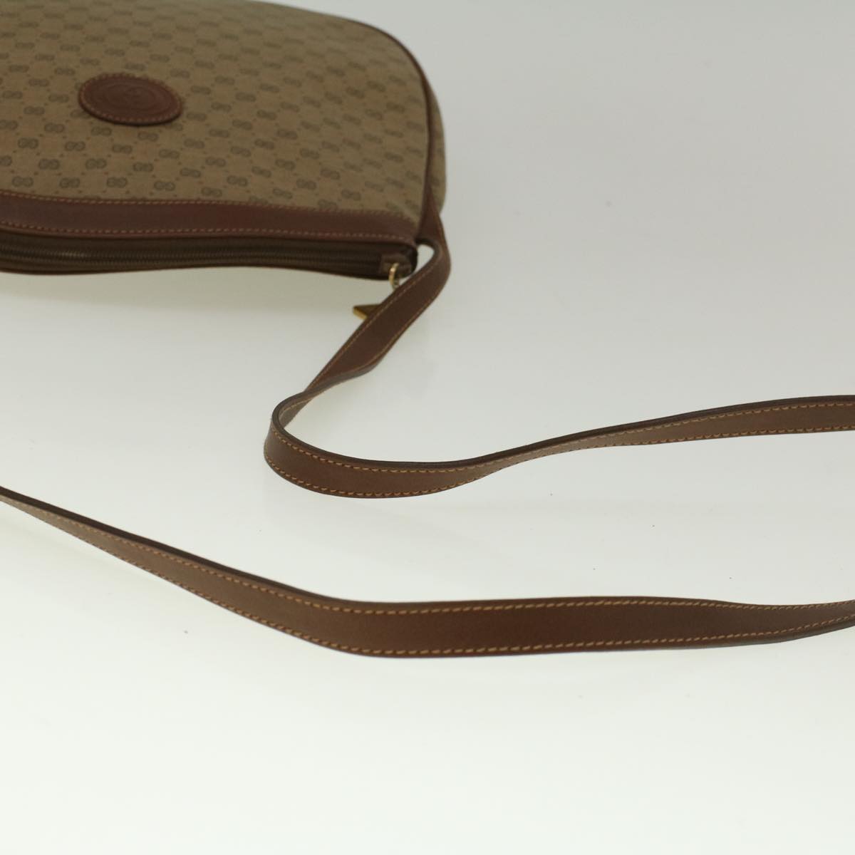 GUCCI Micro GG Canvas Shoulder Bag PVC Leather Beige 007 87 0018 th4310