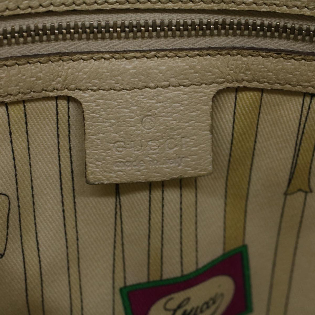 GUCCI GG Canvas Sherry Line Bamboo Tote Bag Canvas Beige 137396 th4311