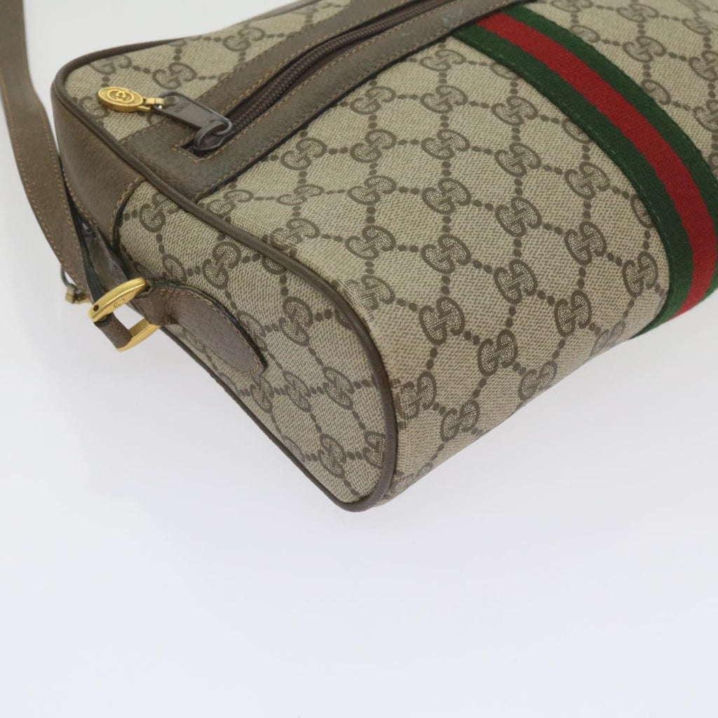 GUCCI GG Supreme Web Sherry Line Shoulder Bag Beige Red 72 02 005 th4314
