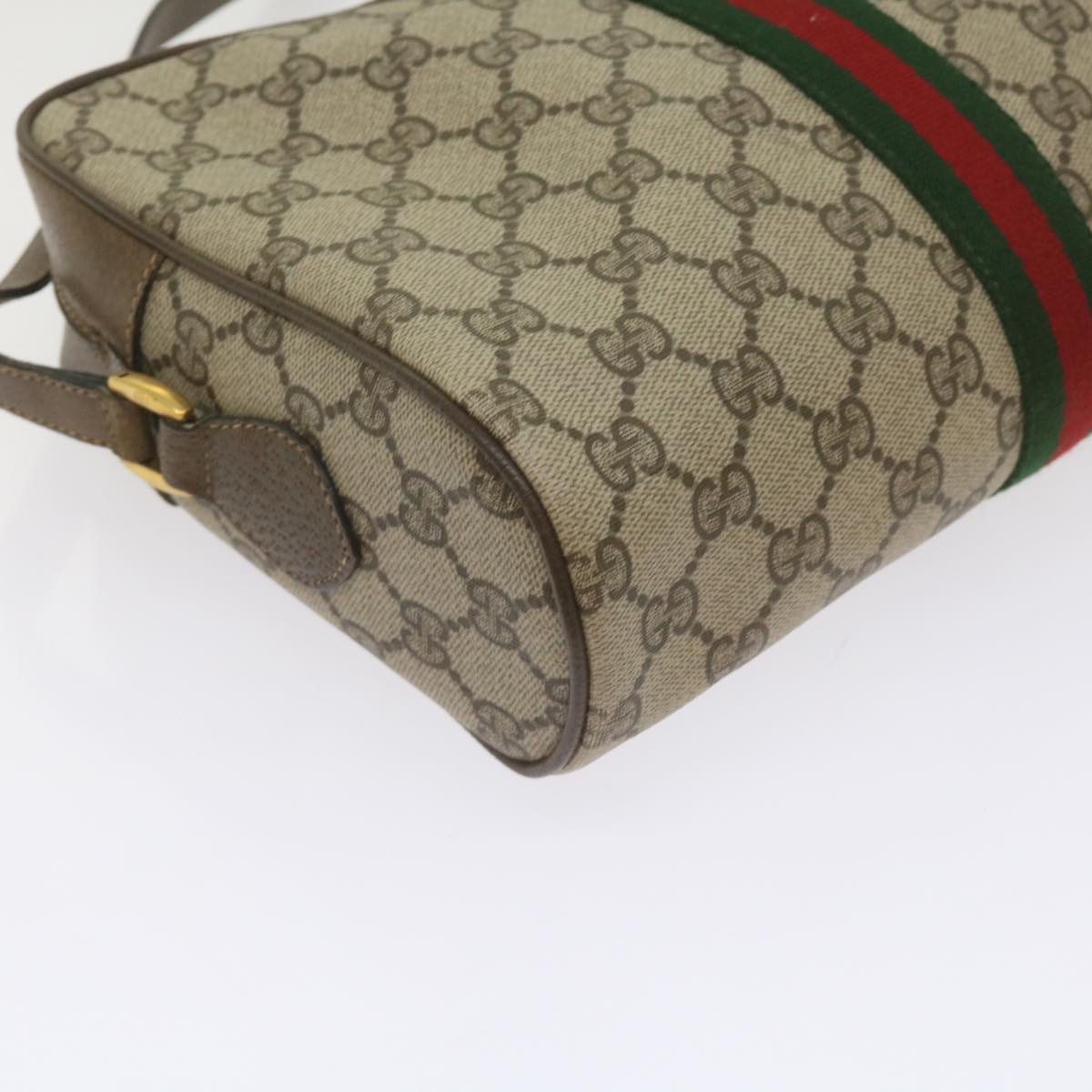 GUCCI GG Supreme Web Sherry Line Shoulder Bag Beige Red 72 02 005 th4314